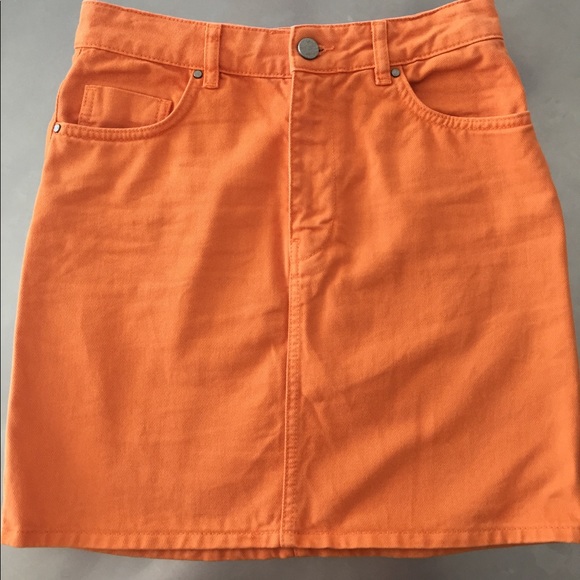 Orange jean skirt Clearance